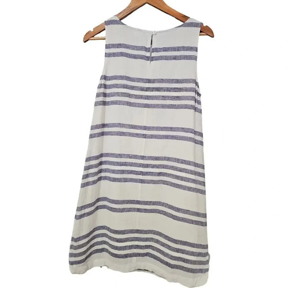 BeachLunchLounge Alina Stripe Linen Blend Shift Dress Beach Sky Blue Size XS - Picture 5 of 8